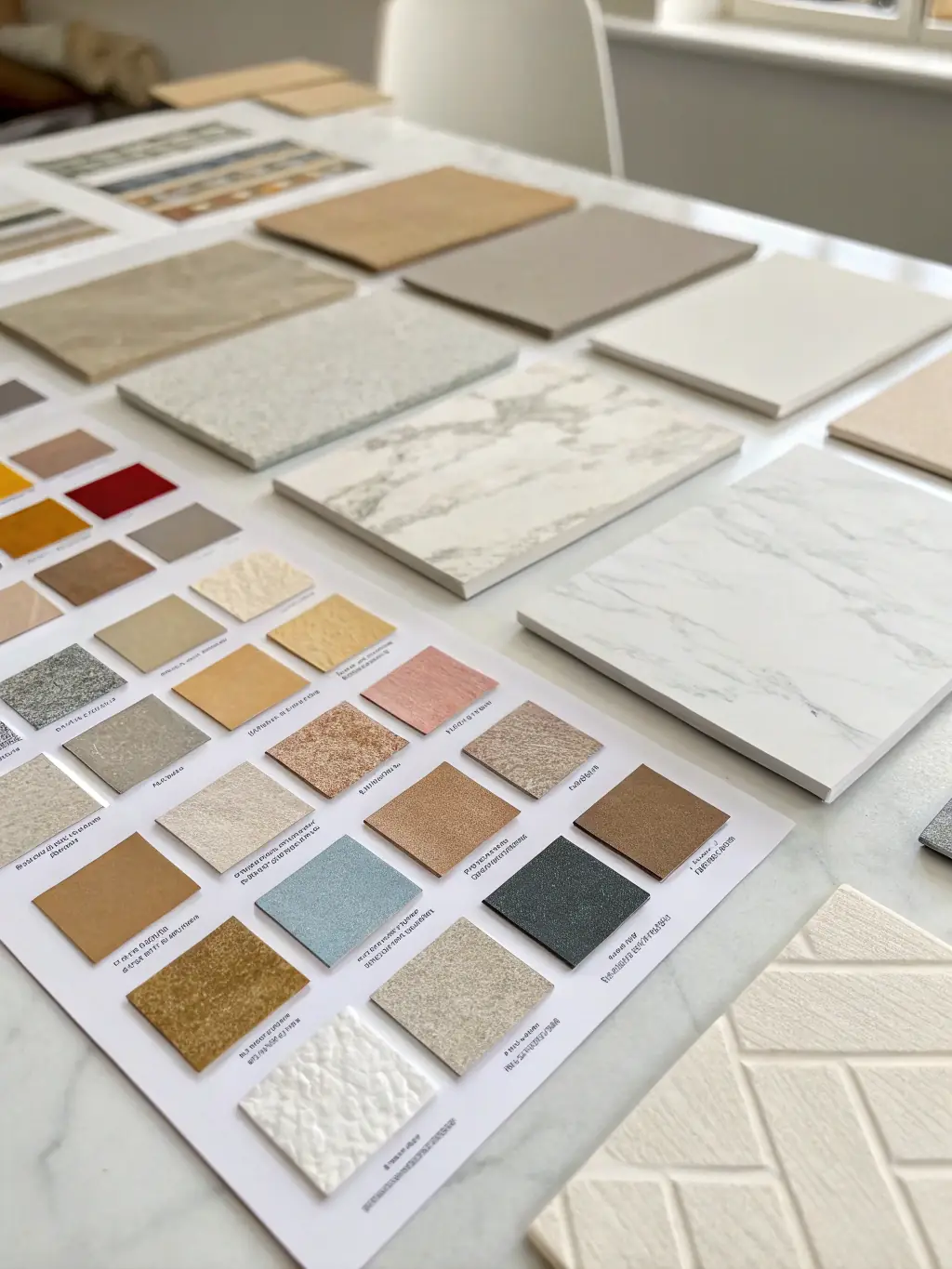 A photo showcasing various types of specialty printing paper, such as glossy photo paper and matte cardstock, demonstrating the diverse options available at Max Source Studio for creative projects.